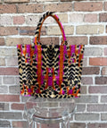 Caravan Silk Tote Pink and Orange Tiger