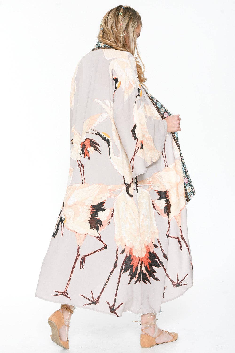 Story of the Crane Kimono Slate