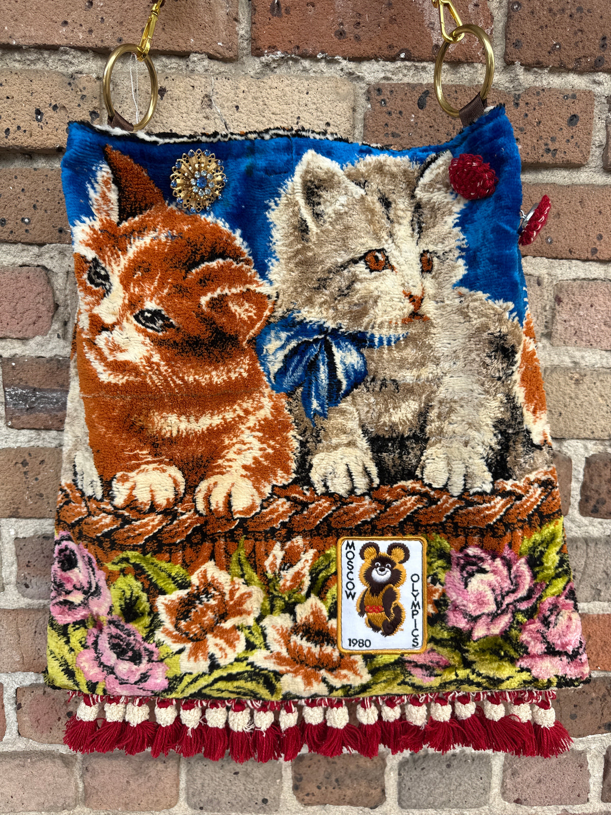 Kittens Handmade Vintage Tapestry