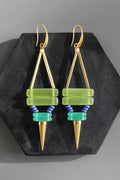 KYLE77 green and cobalt spike earrings