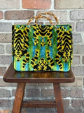 Zanzibar Silk Bag Green and Blue Tiger