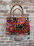 Caravan Silk Tote Orange and Pink Tiger