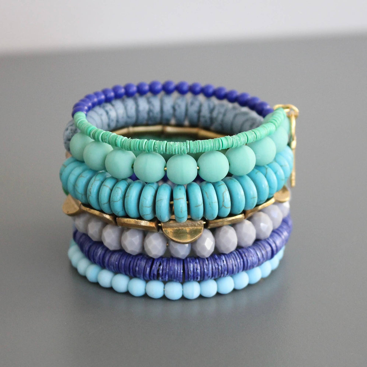 KYLB03 turquoise and cobalt wrap bracelet