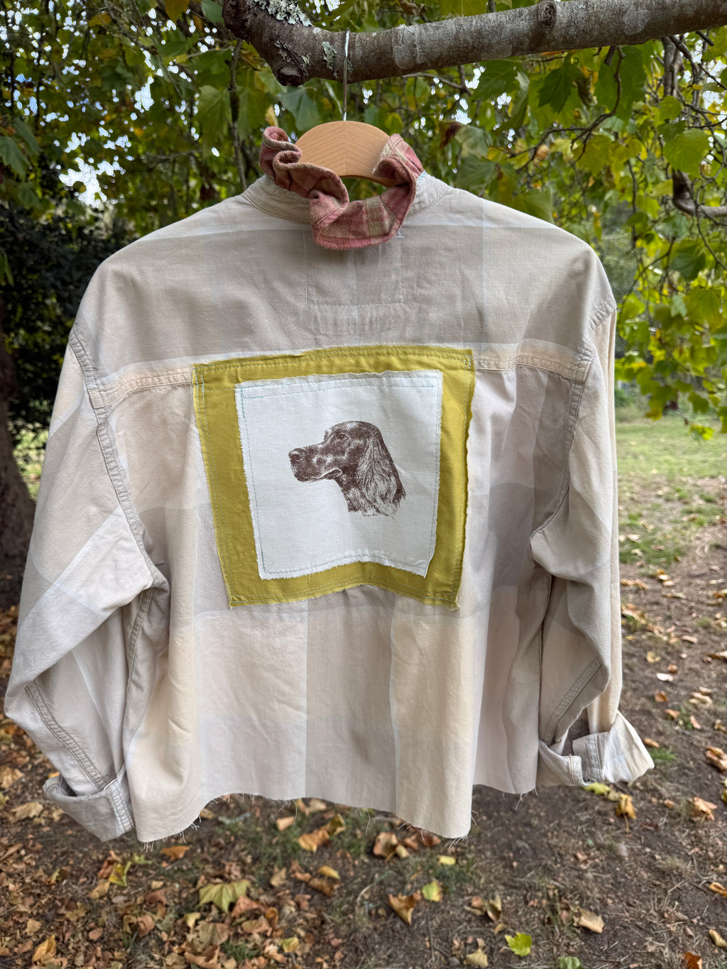Hand Stitched Setter Dog Button Up