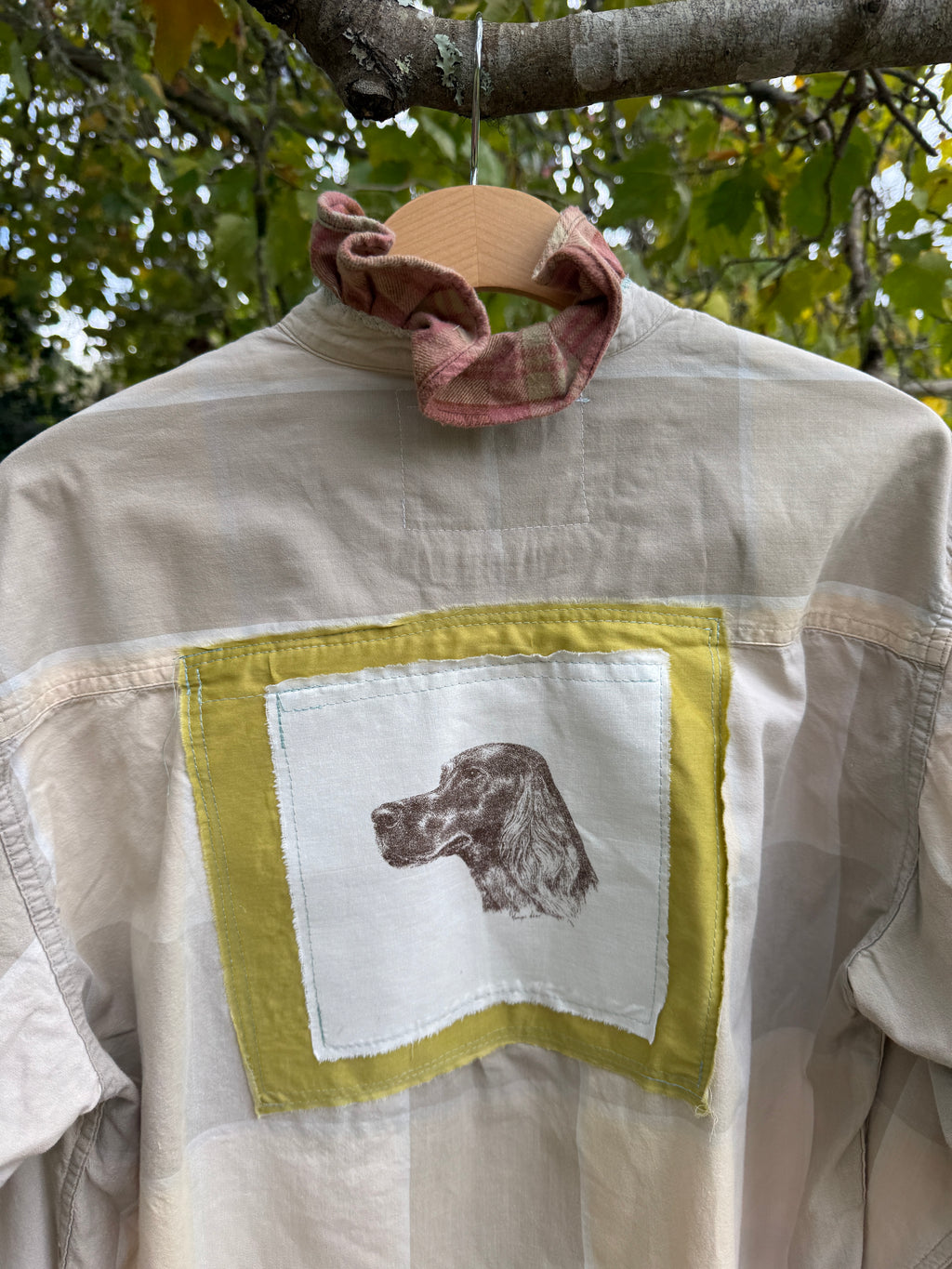 Hand Stitched Setter Dog Button Up