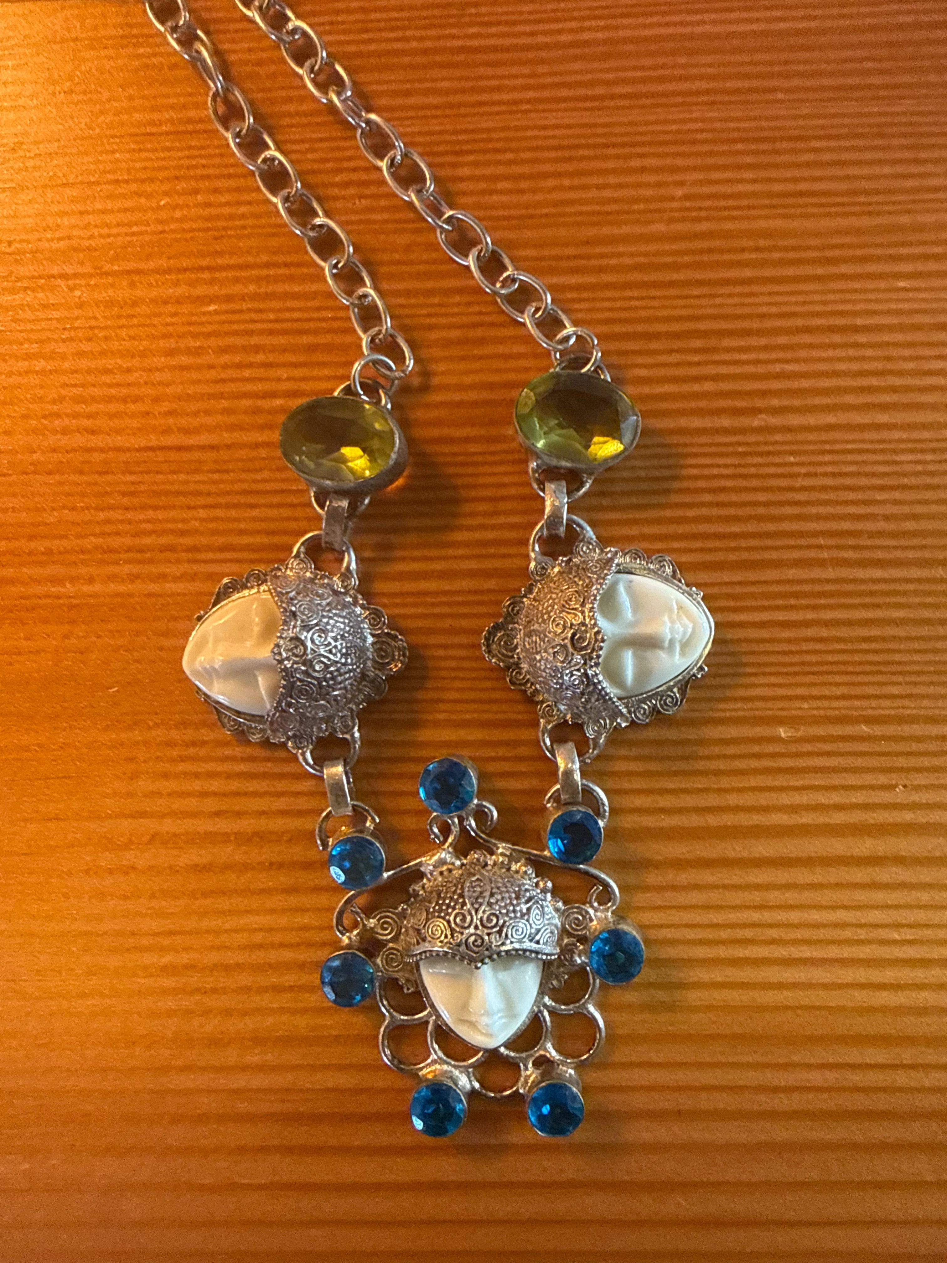 Vintage Venetian Face Necklace