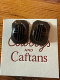 Sterling Silver with Black Stone Earrings