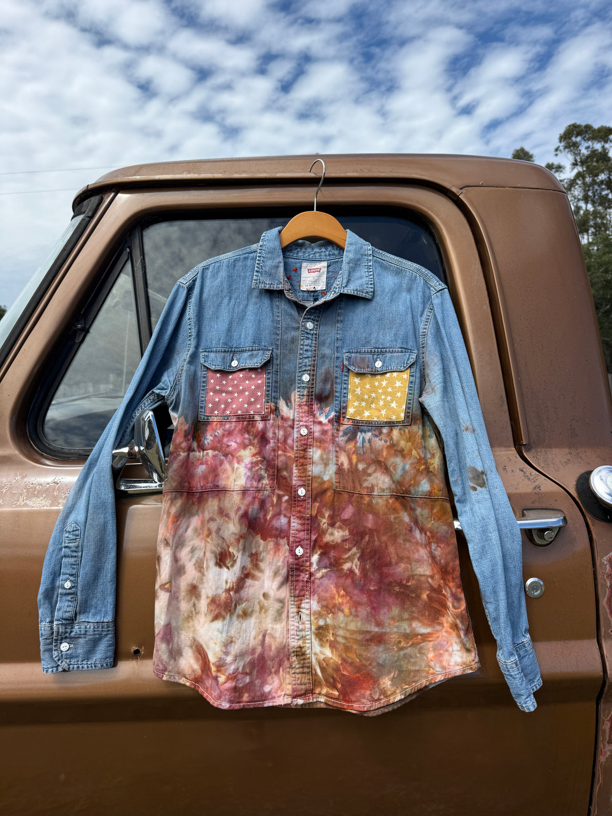 Ring of Fire Ice Dyed Denim Top