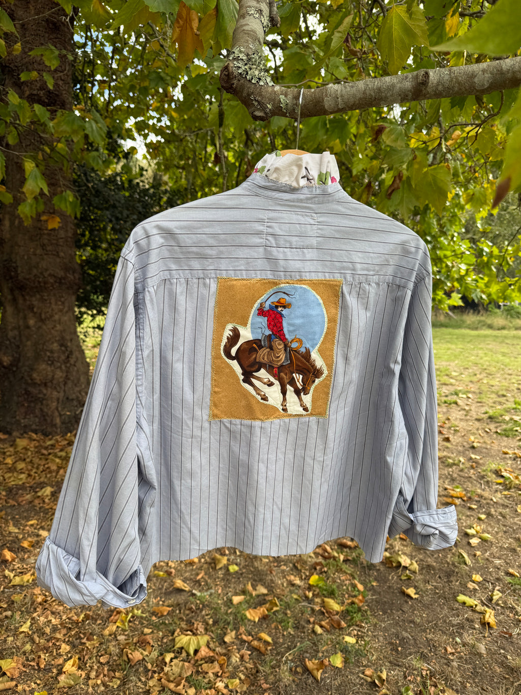 Hand Stitched Bronco Rider Button Up