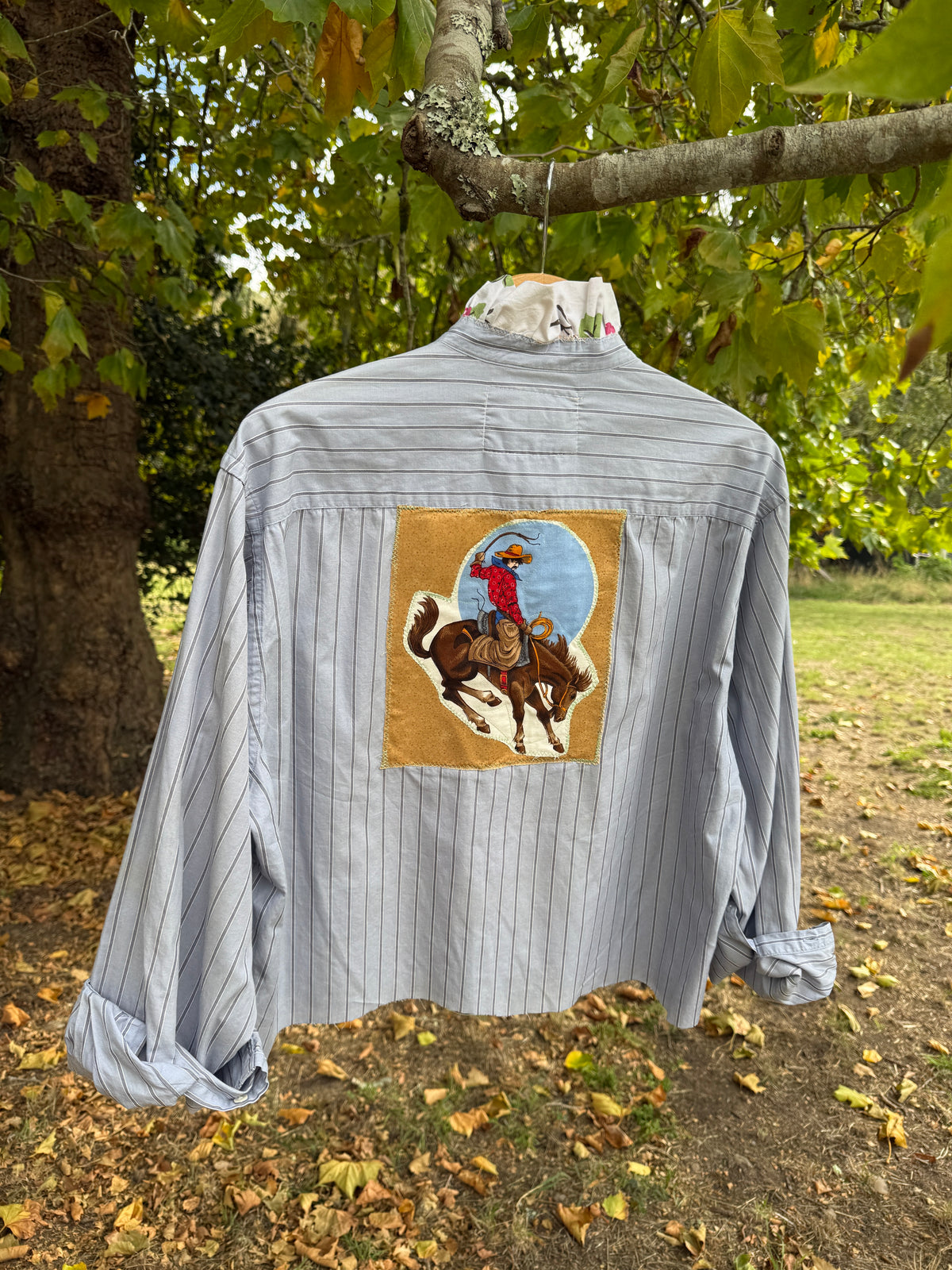 Hand Stitched Bronco Rider Button Up