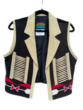 Vintage Pioneer Wear Vest with Bone and Geometric Detail