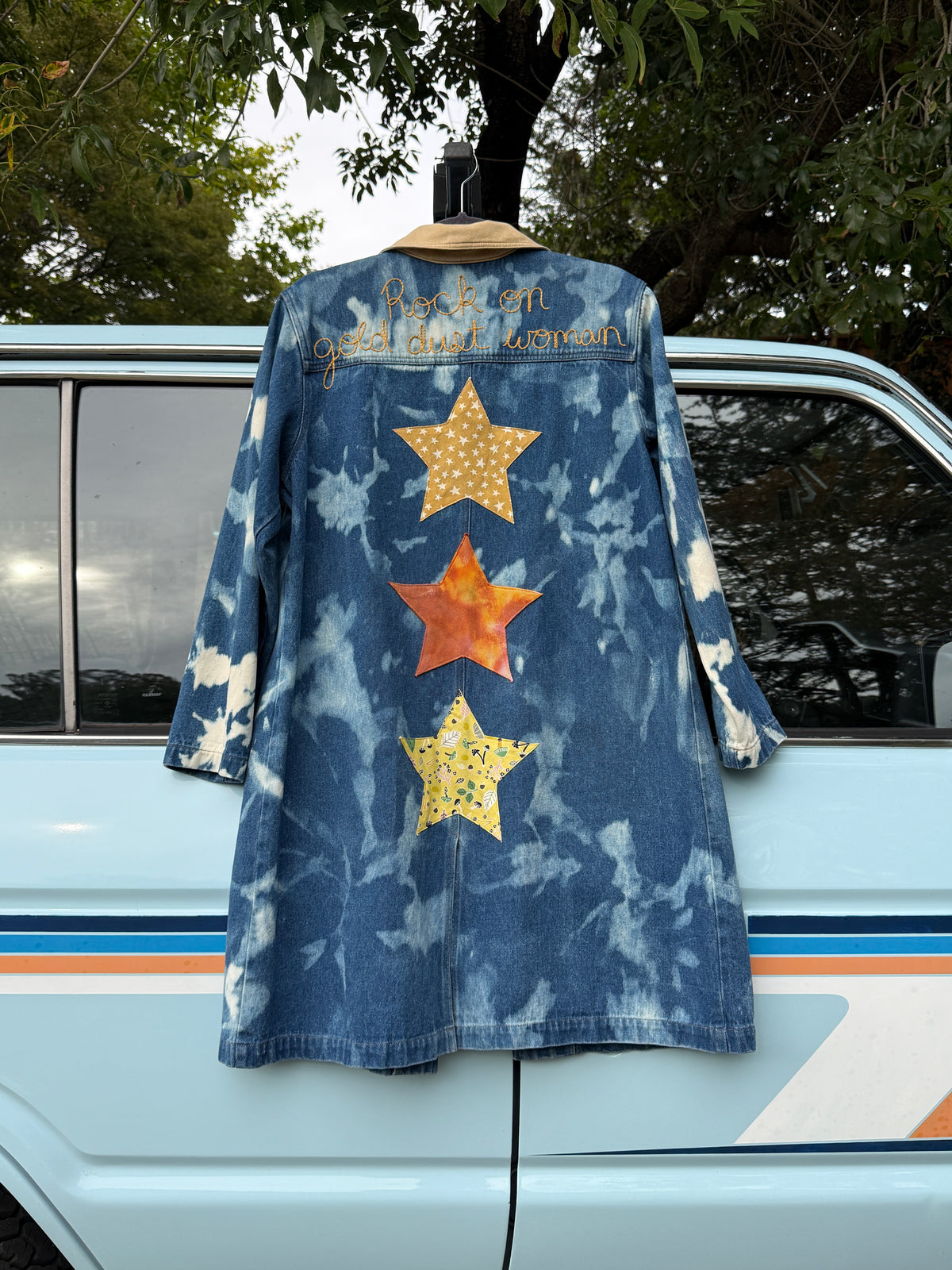 Hand Stitched Vintage Gold Dust Woman Duster