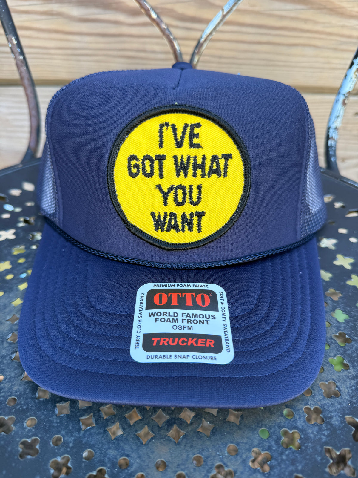 Trucker Hat featuring Vintage Patch-got what you want