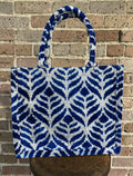 Caravan Silk Tote Blue Foliage