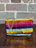 Silk Riad Pink Rainbow Stripe