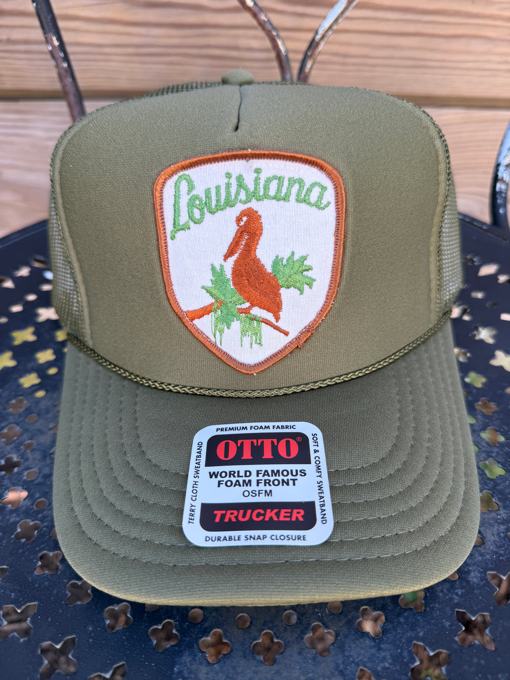 Trucker Hat featuring Vintage Patch- Louisiana