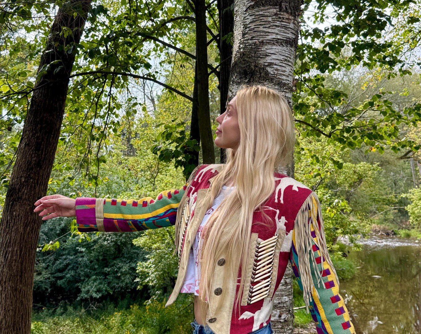 Vintage Pioneer Wear Multi-Color Cowboy Jacket