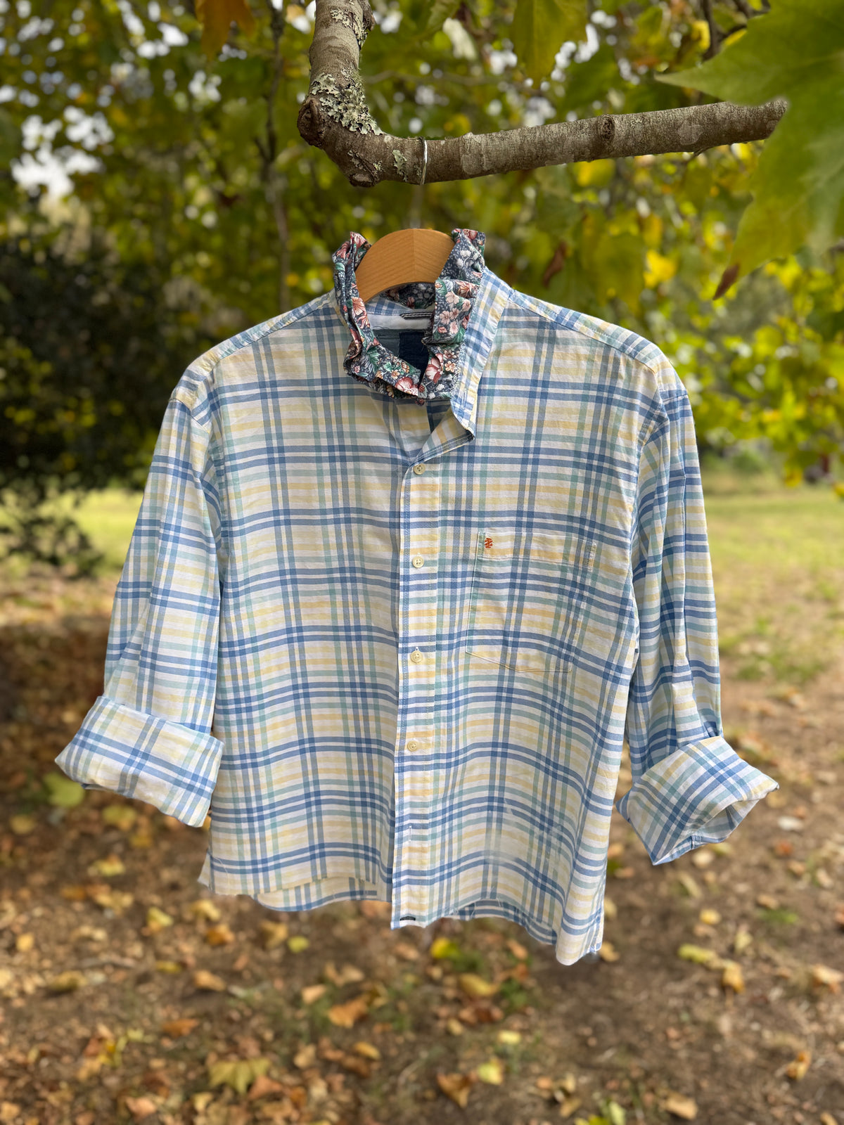 Hand Stitched Quail Button Up