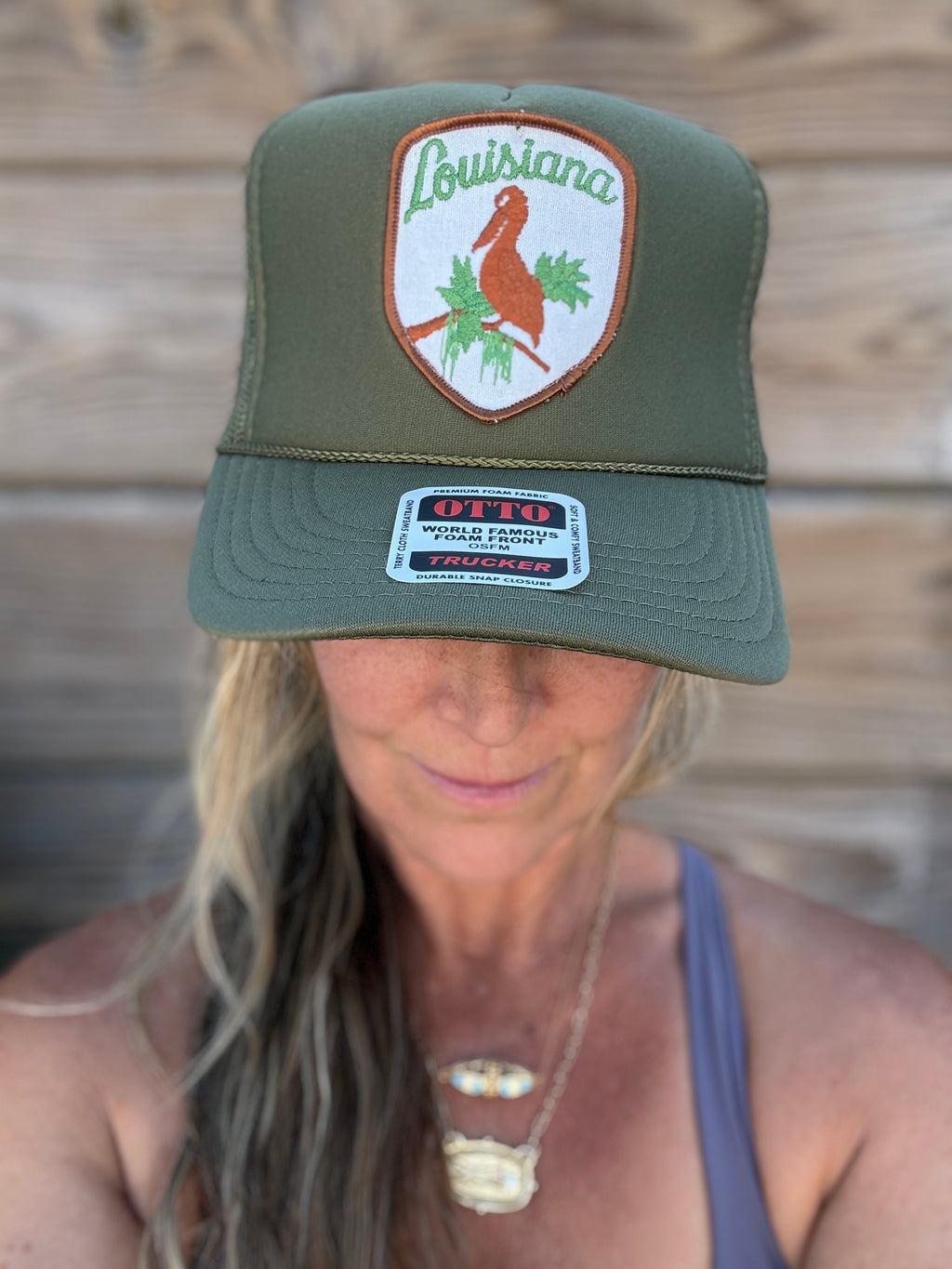 Trucker Hat featuring Vintage Patch- Louisiana