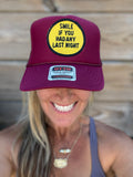 Trucker Hat featuring Vintage Patch- smile if you had any last night