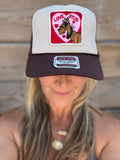 Trucker Hat featuring Vintage Patch- love stud