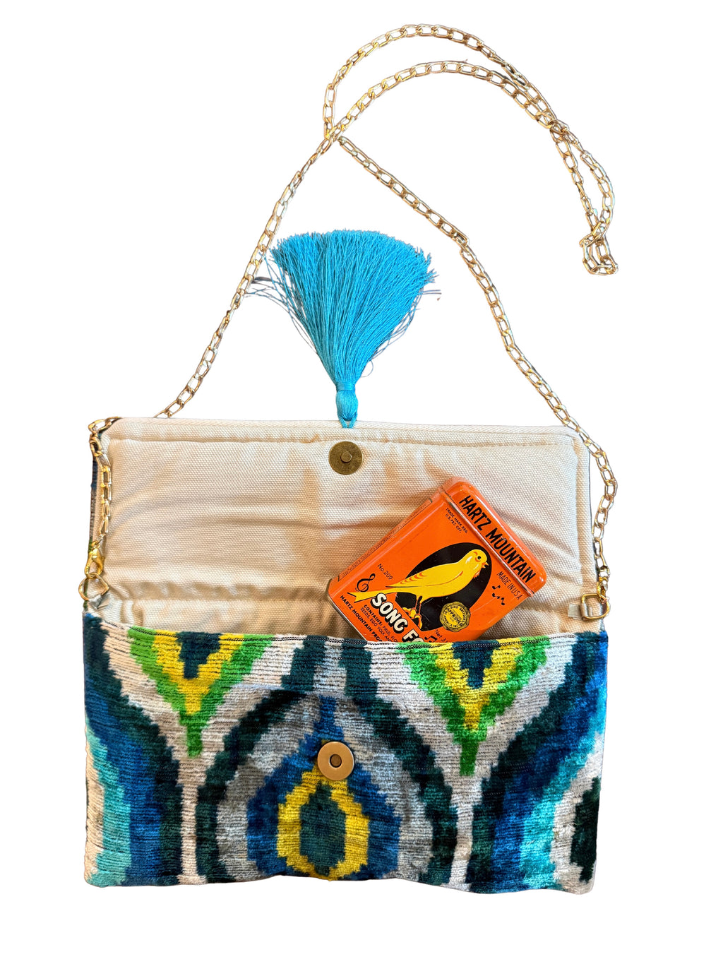 Parakeet Silk Clutch + Ellen Macomber
