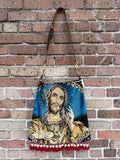 Jesus with Rosary Handmade Vintage Tapestry