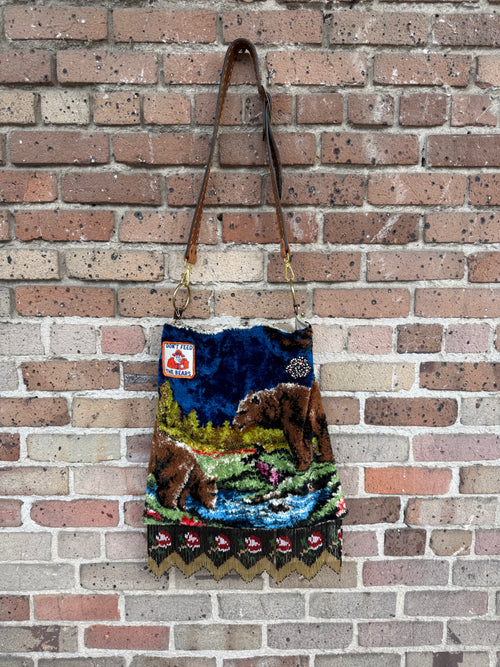 Don't Feed the Bears Handmade Vintage Tapestry