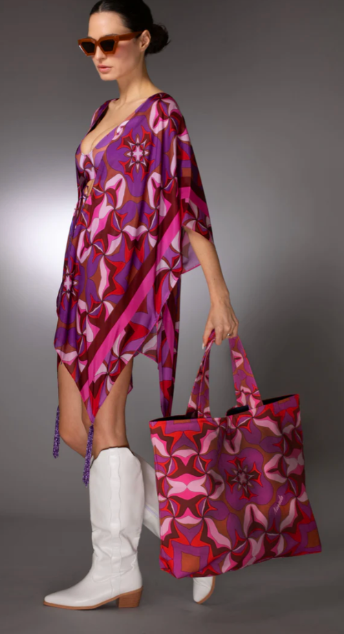 Swirl Purple Cotton Canvas Tote Bag