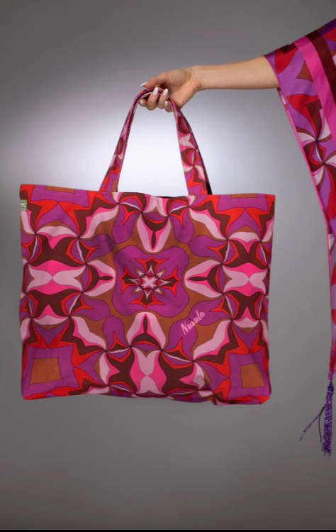 Swirl Purple Cotton Canvas Tote Bag