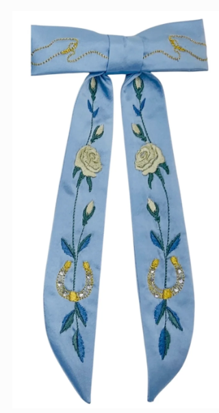 Sky Blue Roses Rodeo Silk Tie