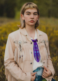 Amethyst with Primrose Birthday Botanicals Silk Tie