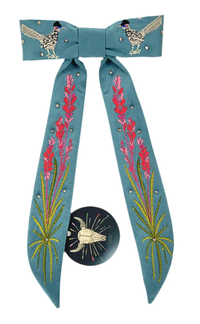 Succulent Blue and Roadrunner Southwest Desert Silk Ties