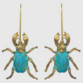 Verdigris Beetle Earrings