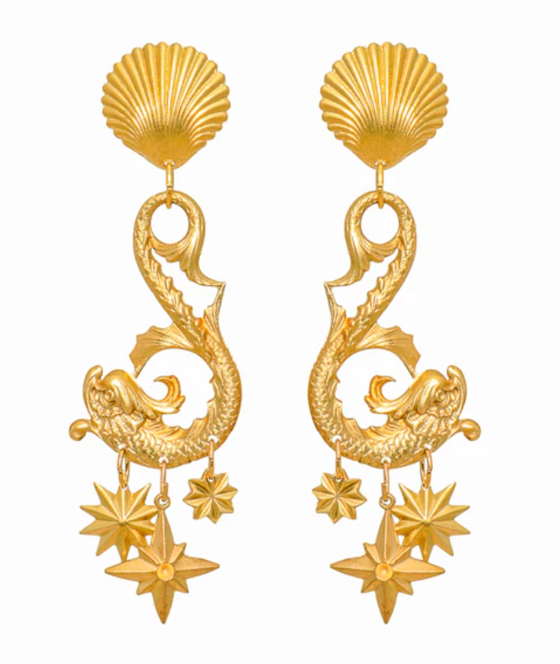 Neptune Brass Earrings