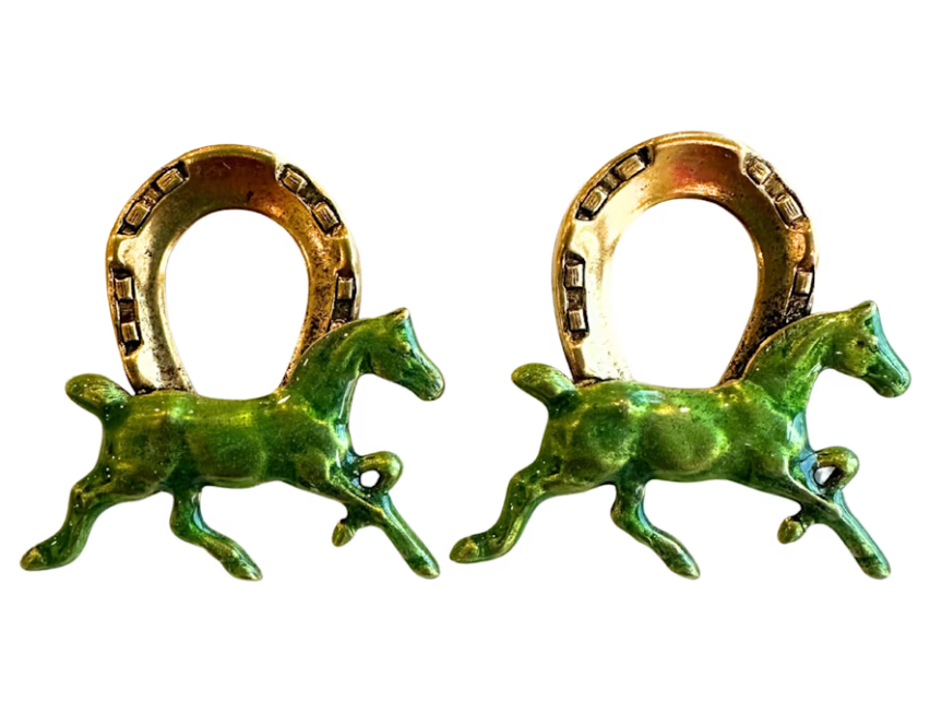 Keeneland Horse Earring in Emerald