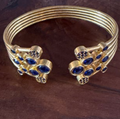 Gold and Blue Spray Bracelet