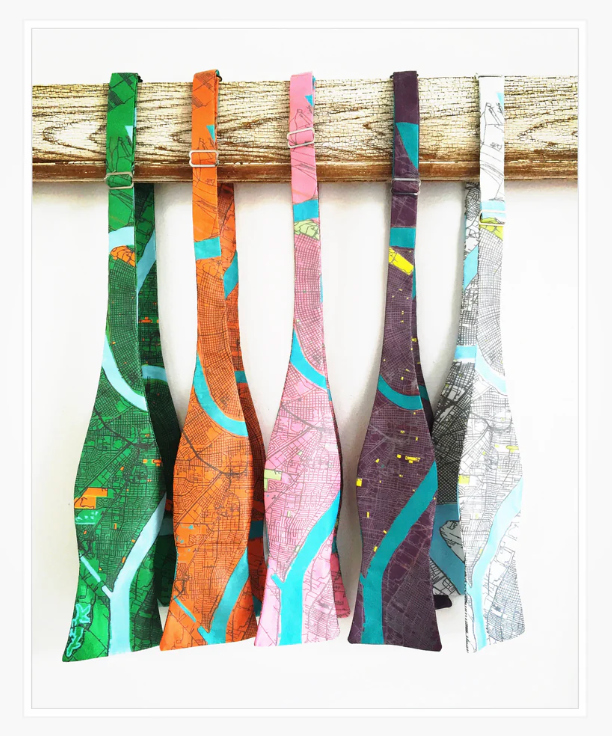 New Orleans Map Bow Tie by Ellen Macomber