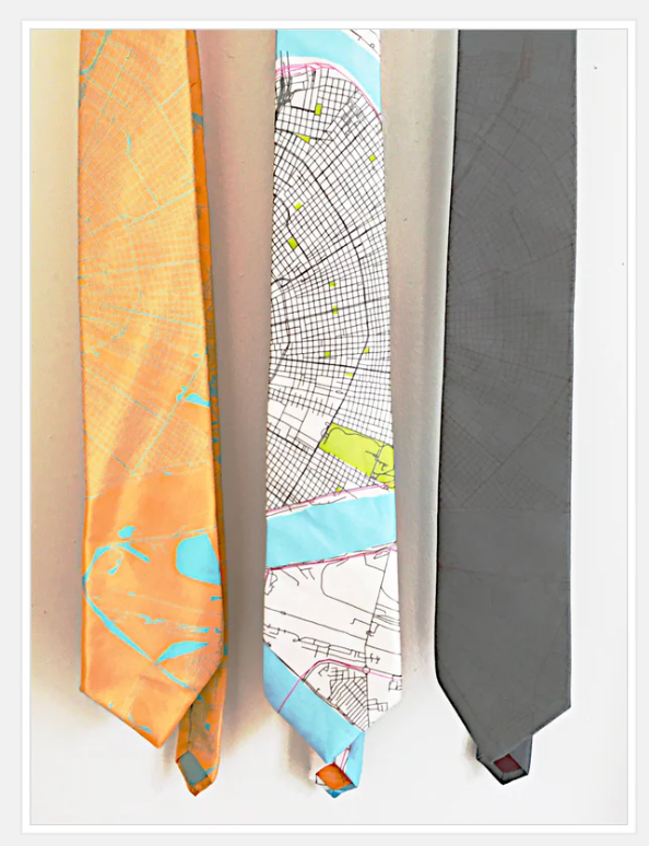 New Orleans Map Silk Neck Tie