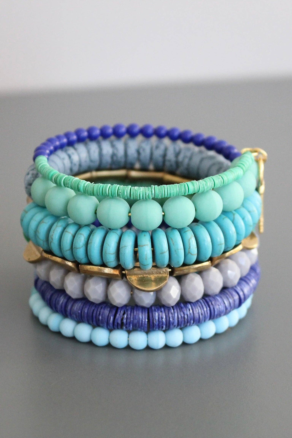 KYLB03 turquoise and cobalt wrap bracelet