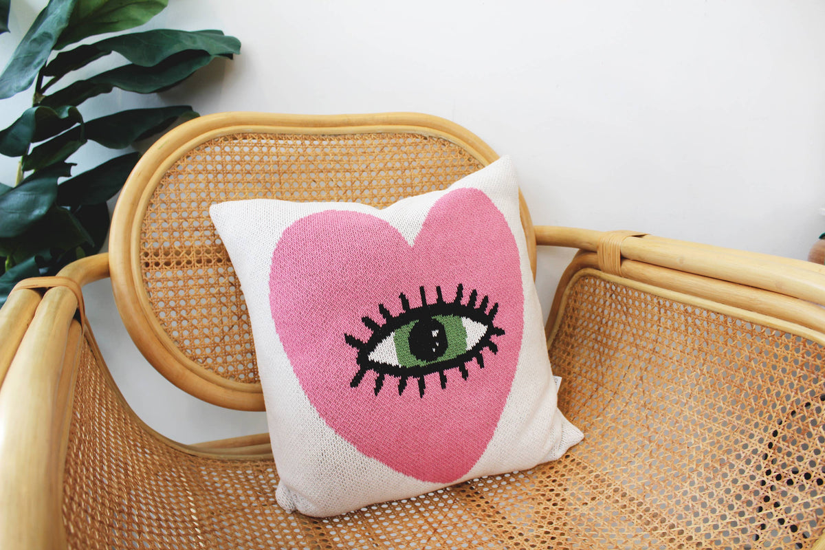 Heart Eye Knit Pillow