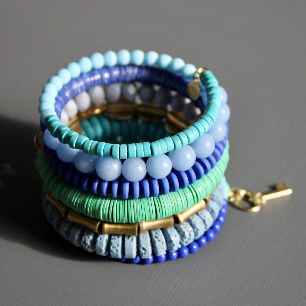 KYLB03 turquoise and cobalt wrap bracelet